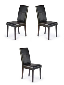 Trzy krzesła  wenge ciemno brązowe - 7006
