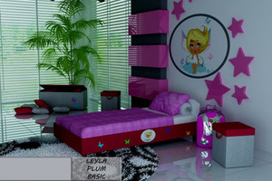 Łóżko tapicerowane LEYLA PLUM BASIC z materacem 140X80 cm - versito