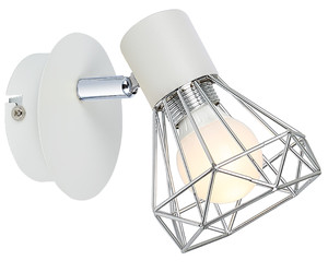 Verve Lampa Kinkiet 1x40w E14 Biały Abażur Chrom - Candellux