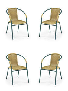 Cztery krzesła ciemno zielone - 2668