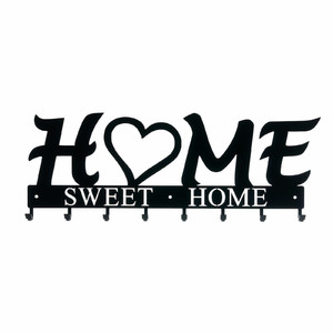 Wieszak ścienny Home Sweet Home czarny - Intesi