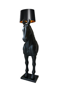 Lampa podłogowa KOŃ HORSE STAND S czarna - włókno szklane - king home