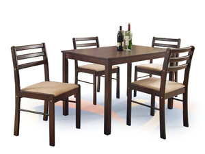 Stół do jadalni + 4 krzesła espresso / zestaw a0004 - Halmar