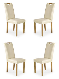 Cztery krzesła buk krem - 0596