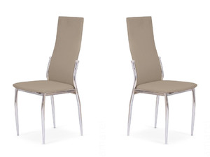 Dwa krzesła chrom cappuccino - 1388
