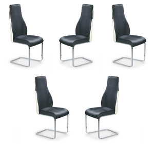 Pięć krzeseł czarno-białych - 6590