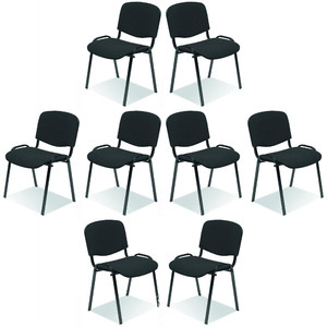 Osiem krzeseł biurowych ciemno szarych - 0387