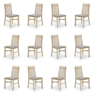 Dwanaście krzeseł dąb sonoma tapicerowanych - 4694