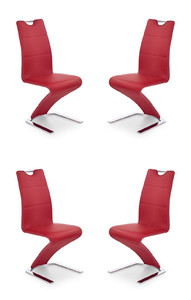Cztery krzesła czerwone - 7381