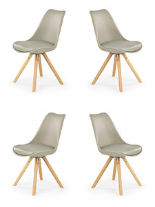 Cztery krzesła khaki - 8296