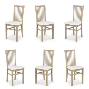 Sześć krzeseł dąb sonoma tapicerowanych - 0947