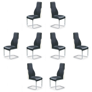 Osiem krzeseł czarno-białych - 6590