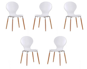 Pięć krzeseł białych - 3123