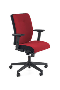 POP fotel pracowniczy, kolor: pasek boczny - czarny RN60999, front - czerwony M04 - Halmar