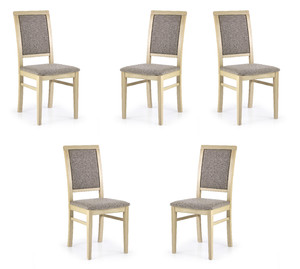 Pięć krzeseł dąb sonoma tapicerowanych - 3543