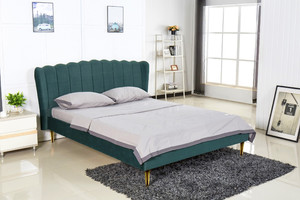 VALVERDE łóżko ciemny zielony / złoty  - Halmar