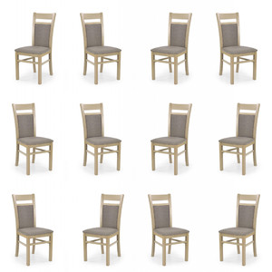 Dwanaście krzeseł dąb sonoma tapicerowanych - 0978
