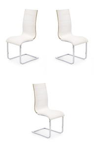 Trzy krzesła białe sonoma ekoskóra - 7008