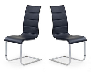 Dwa krzesła czarno / białe ekoskóra - 4849