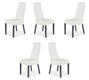 Pięć krzeseł wenge tapicerowanych  - 0916