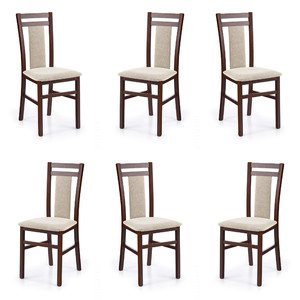 Sześć krzeseł ciemny orzech tapicerowanych - 4700