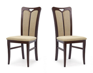 Dwa krzesła tapicerowane ciemny orzech - 2357