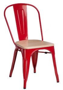 Krzesło Paris Wood czerwone sosna natura - d2design