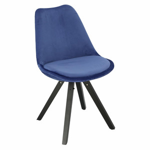 Krzesło Norden Star Square black Velvet niebieskie - Intesi