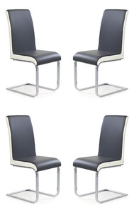 Cztery krzesła popielato / białe - 4832