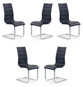 Pięć krzeseł czarno - białych ekoskóra - 4849