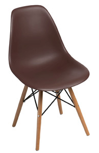 Krzesło P016W PP brązowe, drewniane nogi - d2design