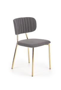 Krzesło K362 , tapicerka - ciemny popiel, nogi - złoty  - Halmar