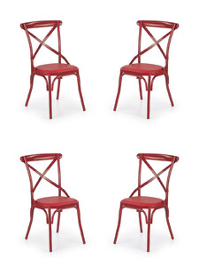 Cztery krzesła czerwone - 0480