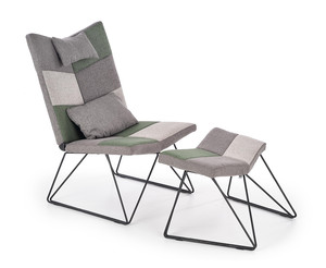 REMIX fotel wypoczynkowy z podnóżkiem wielobarwny - Halmar