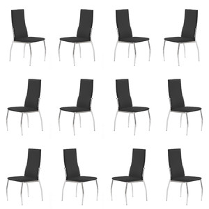 Dwanaście krzeseł chromczarnych - 6810