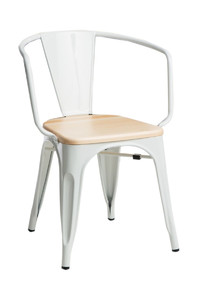 Krzesło Paris Arms Wood białe sosna naturalna - d2design