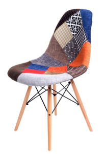 Krzesło P016W patchwork, drewniane nogi - d2design