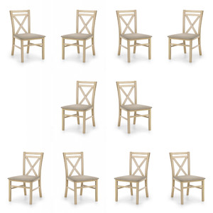 Dziesięć krzeseł tapicerowanych dąb sonoma - 5196