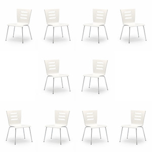 Dziesięć krzeseł białych - 6743