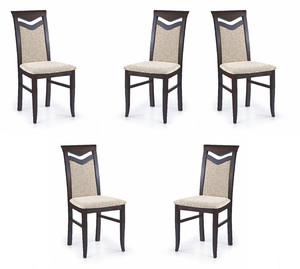 Pięć krzeseł wenge tapicerowanych - 5080