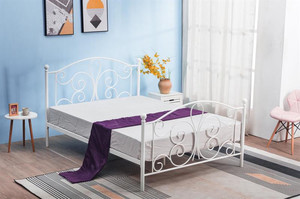 Łóżko PANAMA 120 cm metalowe biały  - Halmar