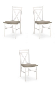 Trzy krzesła tapicerowane  białe  - 5189