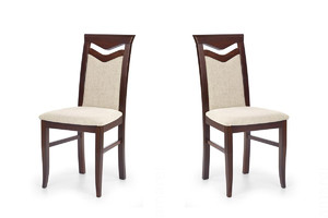 Dwa krzesła tapicerowane ciemny orzech  - 6040