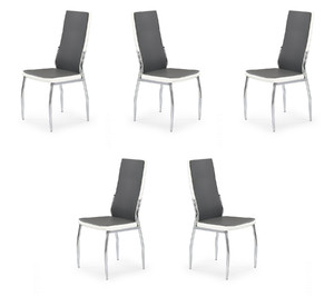 Pięć krzeseł popielatych białych - 0060