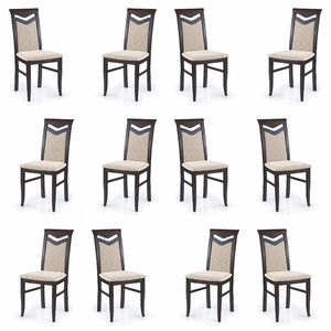 Dwanaście krzeseł wenge tapicerowanych - 5080