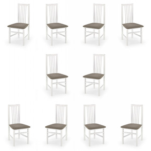 Dziesięć krzeseł białych tapicerowanych - 1272
