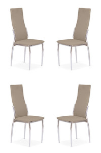 Cztery krzesła chrom cappuccino - 1388