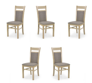 Pięć krzeseł dąb sonoma tapicerowanych - 0978