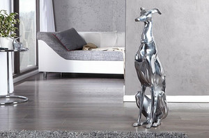 INVICTA dekoracja GREYHOUND 70cm srebrna - aluminium - king home