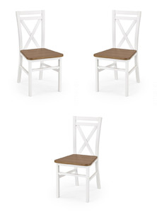 Trzy krzesła białe ciemny orzech - 1241